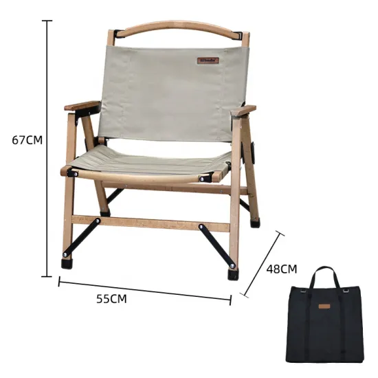 High-Quality Portable Outdoor Wooden Folding Beach Chair with Canvas
