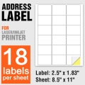 Självhäftande laserskrivare etiketter A4 Paper Sticker
