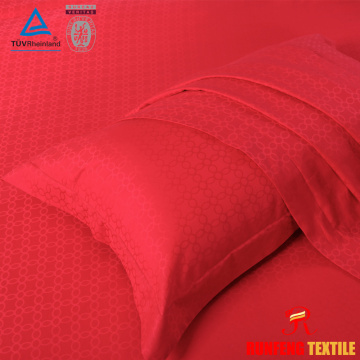 100%Cotton Jacquard Comforter Duvet Cover King Size Bedding Set(Crimson Red)