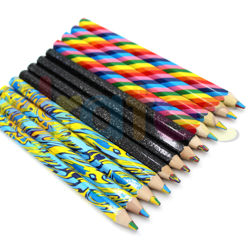 Ready to Ship Wood Hexagonal Jumbo Pencil - Multicolor Pencils for Kids (4 Colors in 1 Lead)