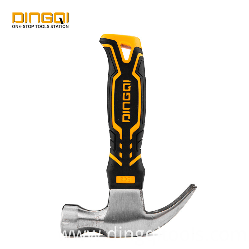 DINGQI 45 steel 8OZ 250g with TPR PVC handle small claw hammer mini stubby hammer