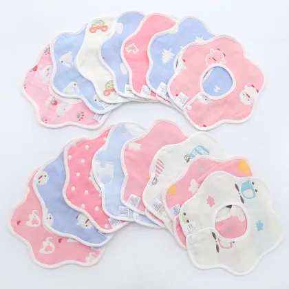 TPU Six-Layer Pure Cotton Petal Bib for Babies
