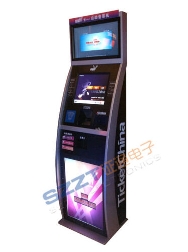 Zt2188 Lobby Style Dual Screen Ticket Vending Kiosk With Ticket Printer &amp; Card Reader