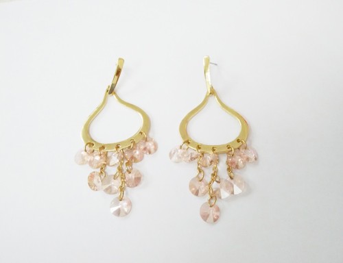 Earring, Alloy Gold Fashion Earring, Crystal Earring Jewelry PT2140