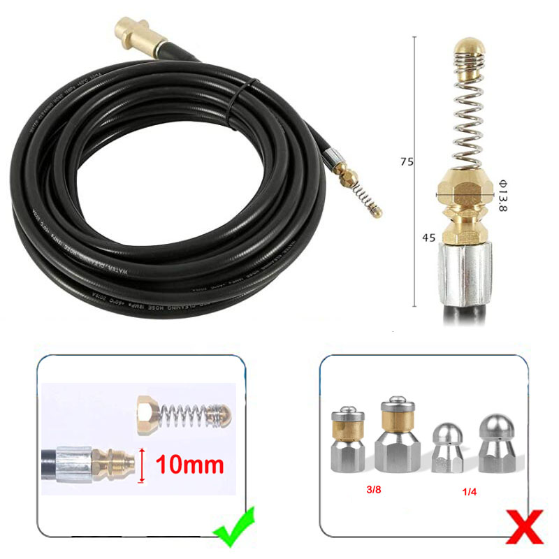 5-50 metri 2320psi 160Bar Rondella ad alta pressione Drenaggio fognario per la pulizia del tubo del tubo dell'acqua