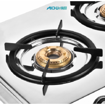 Cooktop elegante com acabamento em aço inoxidável com 3 queimadores