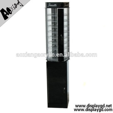 top quality supermarket acrylic more tiers/jewelry display case with metal base/structure