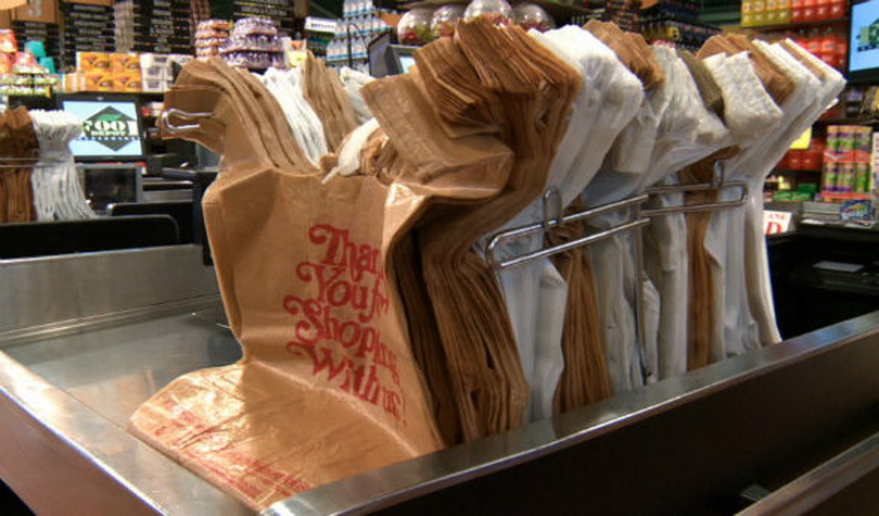 Grocery Supermarket Custom Black Plastic Packaging Bags In Bulk