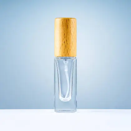 Perfume Atomizer with Wood Cover Portable Fragrance Bottle