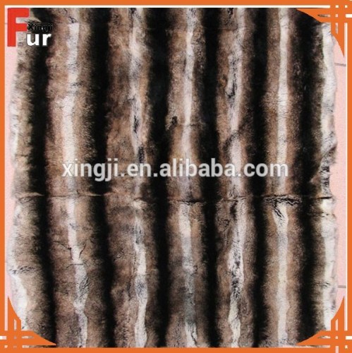 Genuine Fur Material Rex Rabbit Fur Printed Color