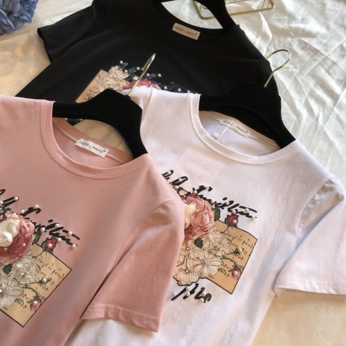 4 IN 1ファッション刺繍フラワーTシャツ