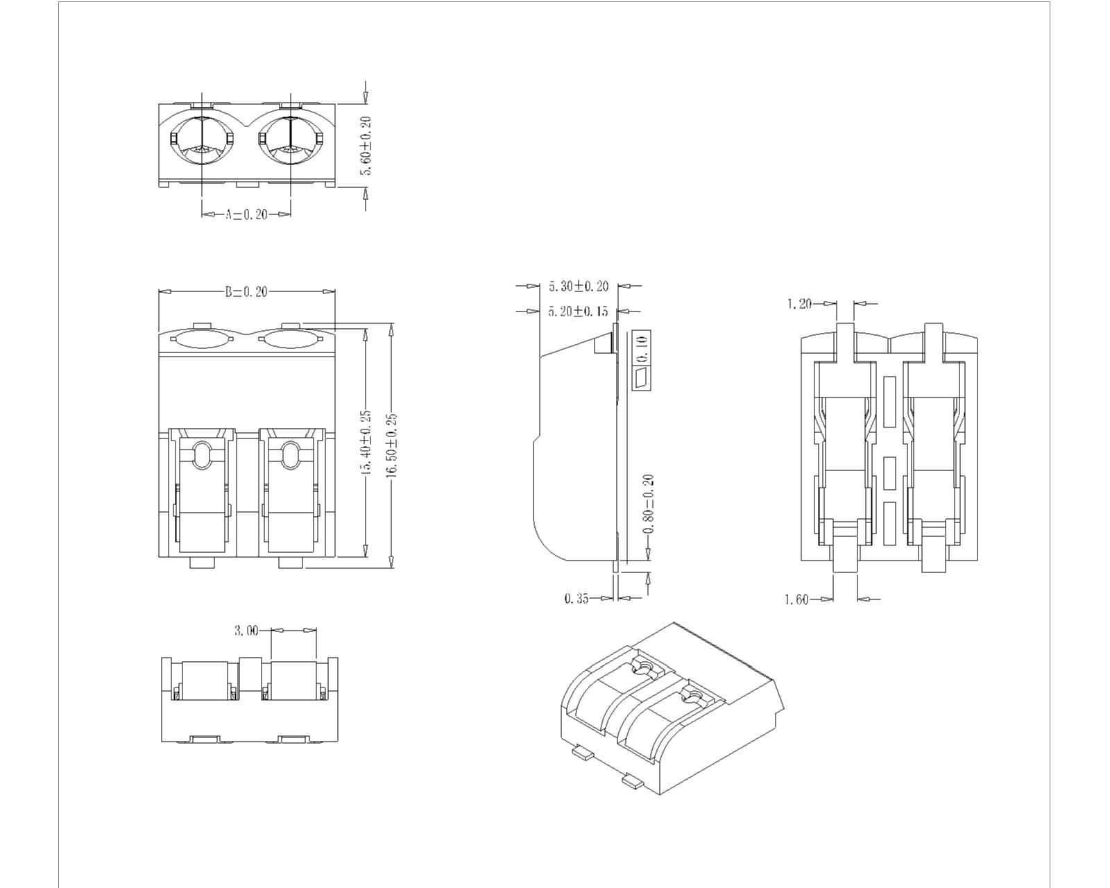ATL001F-X-C LED Terminal Block Female Pitch 6.0 SMT Type ATL001F-X-C LED Terminal Block Female Pitch 6.0 SMT Type