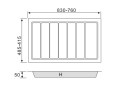 Taca na szufladę kuchenną na szufladę 900 mm