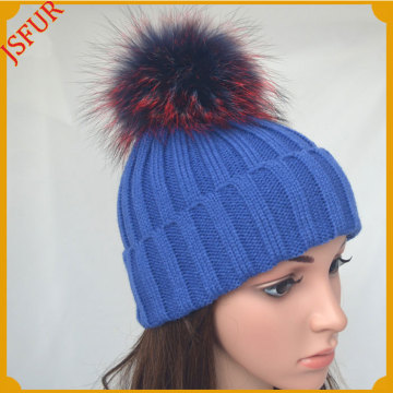 Jsfur Wholesale Stripe Winter Pompom Knitting Hats