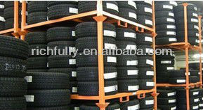 RFY-WT02: Foldable Warehouse Storage Truck Tire Rack, Stackable Car Tyre Stand
