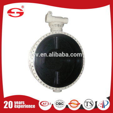 GOST standard Double Flange Double Eccentric Rubber Seated Butterfly Valve