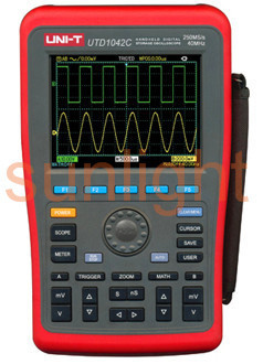 Digital Portable Storage Oscilloscope, 40MHz Bandwidth, Dual Channel, 250MS/s Sample Rate, USB Communication, UTD1042C