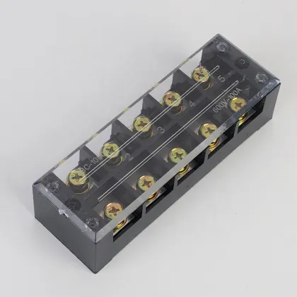 TB Series 60A Terminal Blocks - TBC-6003, TBC-6004, TBC-6006, TBC-6012 with Ear Plate Cover Screw Barrier