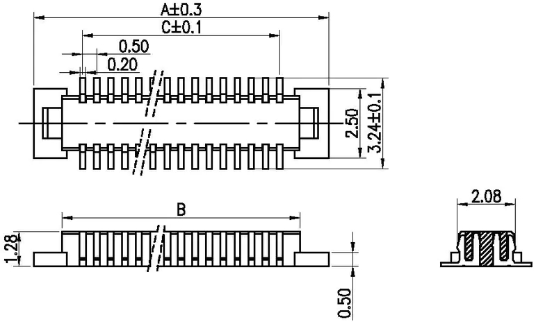Male H1.28 Board-to-Board Connectors