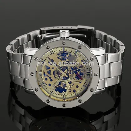 Full Steel Big Dial Skeleton Mechanical Watch Transparent Mechanical Watches WM392