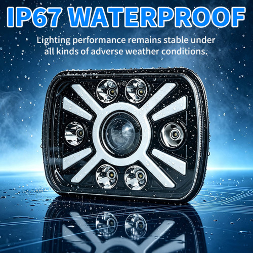 12V-80V Universal H4 Square LED Headlight for Jeep