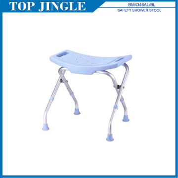 Bright Blue Foldable Shower Chair with Non Skid Rubber Platform