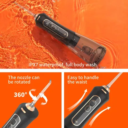 Portable USB Rechargeable Electric Water Flosser IPX7 Waterproof Dental Floss