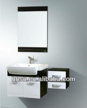 White tall wall mount bathroom sink cabinet