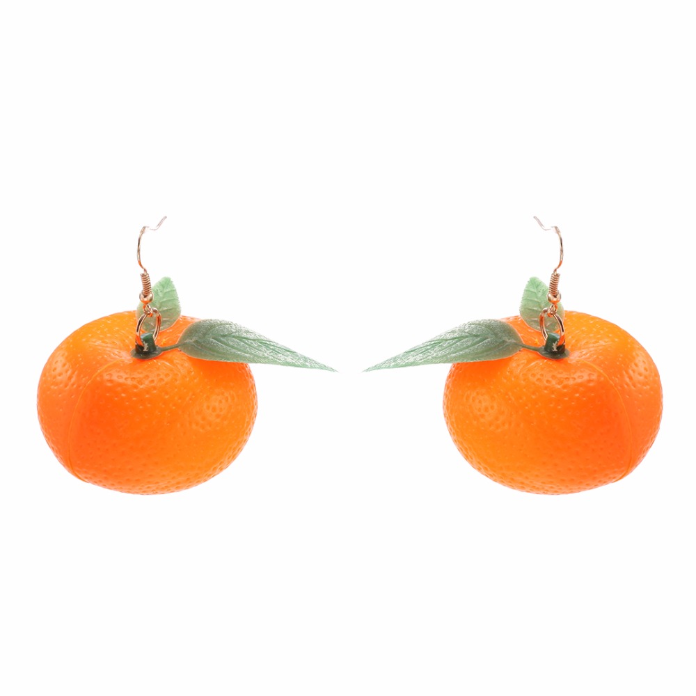 YULUCH New arrival fashion fresh woman trinkets Chinese handmade plastic 1 pair of small kumquat and citrus fruit girl gifts
