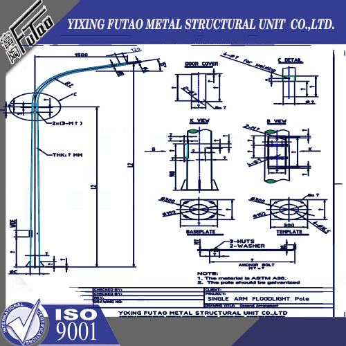 Galvanized Street Light Poes For Sale