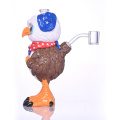 Hippiesglass, tuyau en verre en argile en polymère en polymère, 3d mignon aigle américain, narguilé en verre, tuyau d'eau en verre borosilicate