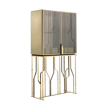 High-Quality Modern Wood Liquor Cabinet for Dining Room