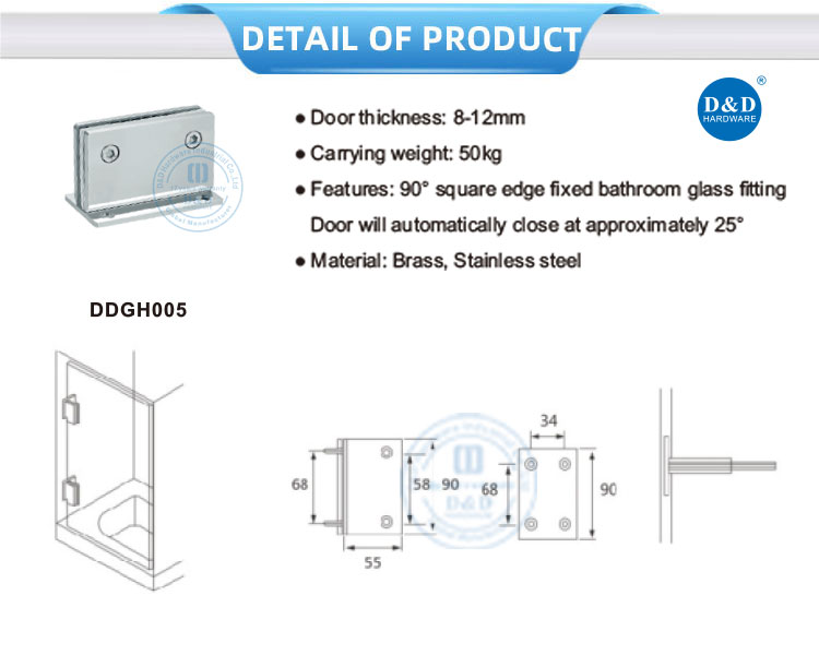 frameless shower hinges