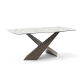 新しいスタイルモダンな長方形のガラスダイニングテーブル