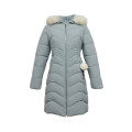 Manteau d'hiver long bleu clair pour femme