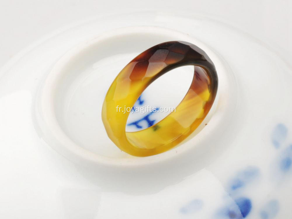 Anneaux naturels à la mode pour femmes avec pierres précieuses agate jaune naturelle de 6MM