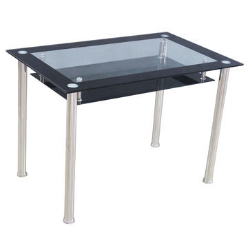 Stainless steel leg dining table, tempered glass with painting top, modern dining room furniture