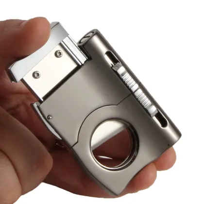 GALINER Metal Cigar Cutter Sharp 2 Size Cigar Punch Stainless Steel Cigar Cutter Puncher Two-In-One Box