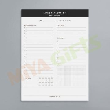 Custom Logo Note-pads: A5 A6 Undated Daily Planner & To-Do List with Cardboard Checklist