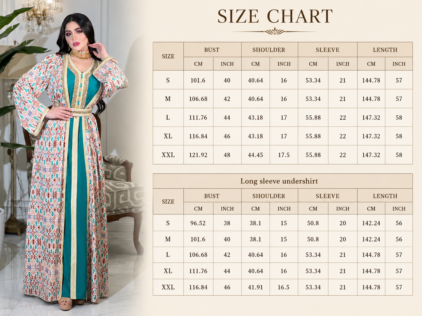 Luxury Two Piece Abaya Set