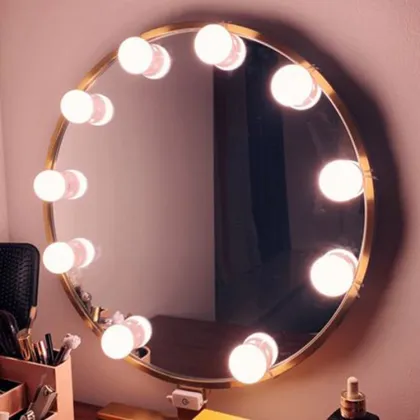 Portable LED Lit Hollywood Makeup Mirror for Girls