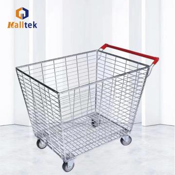 Zinc plated Big Basket Warehouse Storage Carry Trolley