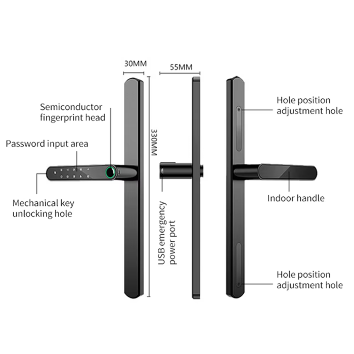 Ручка с отпечатками отпечатков алюминия с разбитым мостом