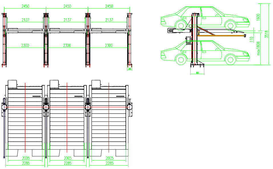 Car lift parking system
