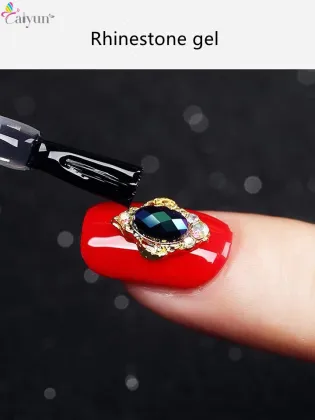 UV Gel Nail Set with Sticky Glue and Rhinestones