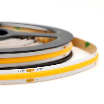High Density DC12V/24V COB LED Flexible Strips with No Light Spots (3mm-10mm) and 180 Degree View