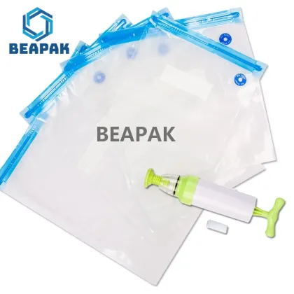 Eco-friendly TAILI 10PACK Storage Organizer Embossed Zip Lock Vacuum Bags