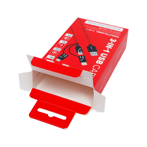 Boîte de suspension d&#39;emballage de câble de charge en papier personnalisée