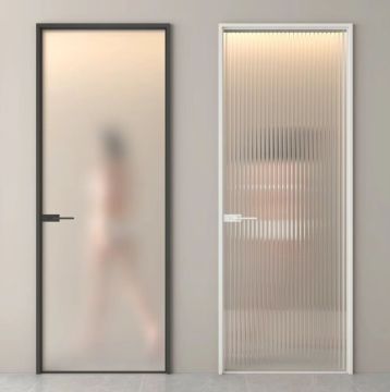 SMIRO Modern minimalist bathroom aluminum swing door