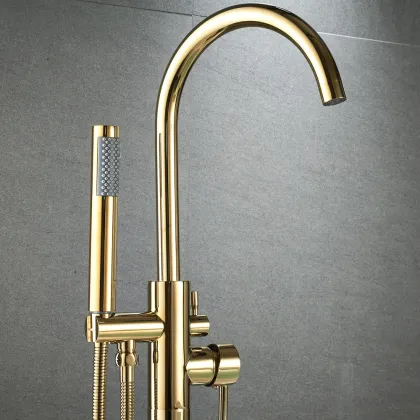 Beelee BL19001G Brushed Gold Bath Tub Faucet Shower System